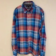 Tommy チェックシャツ　レッド　ブルー