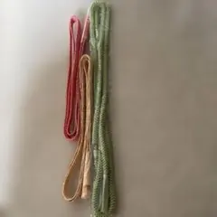 帯締めセット 赤 緑ピンクベージュ