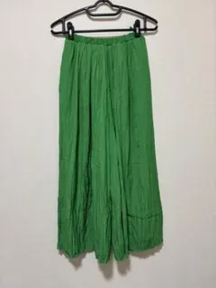 スタジオクリップ プリーツワイドパンツ　グリーン　フリーサイズ