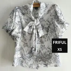 FRIFUL(SHEIN)花柄リボン付き半袖ブラウスXS