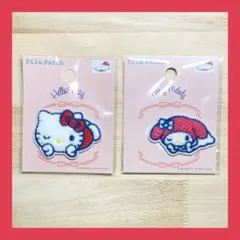 サンリオ　パイルワッペン　ハローキティ　マイメロディ