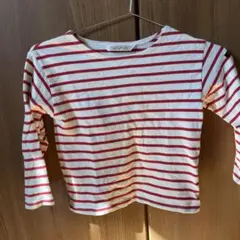 赤と白のストライプ 長袖カットソー