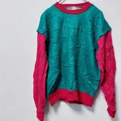 早い者勝ち✨ヴィンテージ風 スウェット 派手色 個性的 トレーナー トップス