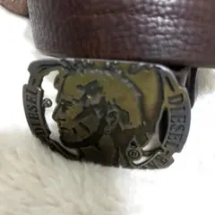 DIESEL】ディーゼル スタッズ レザーベルト メタル ブランドロゴ y2k