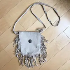 【匿名配送】 ウエスタン ショルダーバッグ ベージュ インディアン スウェード