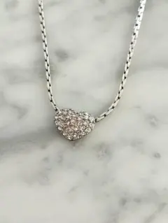 SWAROVSKI♡ スワロフスキーパヴェハート♡シルバーネックレス