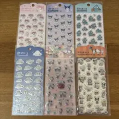 ☆新品未開封☆おまとめ6枚　サンリオぷくっとシール　キティ　クロミ　シナモ　他