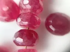 天然石ピンクジェイド翡翠　ボタンカット5×8ミリ　ロンデル　ビーズ　10個