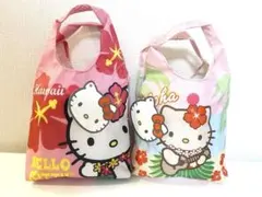 未使用☆ハワイ限定　ABCストア　日焼けキティ　エコバッグ　折りたたみ　ピンク