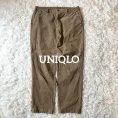 UNIQLO コーデュロイ テーパード アンクルパンツ ベージュ M ゴム 紐
