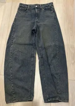 GU ダークブルー ワイドパンツ Mサイズ　丈普通