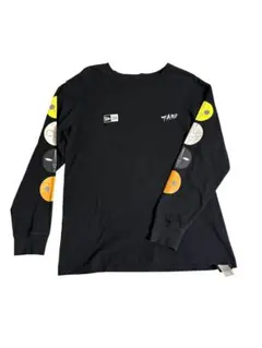 ニューエラ 岡本太郎 コラボ ロンT 袖プリント ブラック 長袖Tシャツ　M