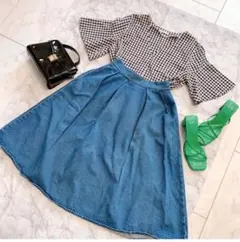 used★美品　GUデニムスカート　フレアスカート