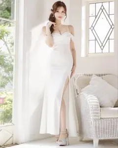 jewelsホワイトロングドレス