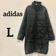 【adidas】中綿ロングコート ベンチコート ブラック Lのサムネイル