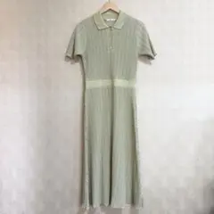 MNG ロングワンピース　ポロネック リブニット 半袖のサムネイル