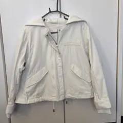 アースミュージック&エコロジー　 パーカー付きミリタリーブルゾン　アイボリー