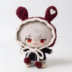 にじぱぺっと　うさ耳　ボンネット　赤③　ぬい帽子　ぬい服　にじぱぺ　うさぎ