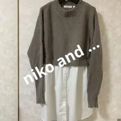 niko and … シャツ重ね着風ニット
