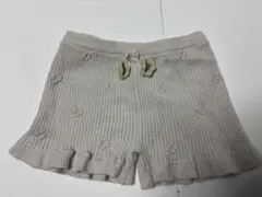 petit main(プティマイン)リブ編み フリル裾 パンツ 80
