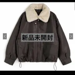 ファーティペット付き襟2wayレザードロストブルゾン fo2184