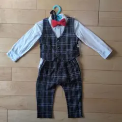 キッズフォーマルスーツ 80センチ　Sサイズ　チェック柄