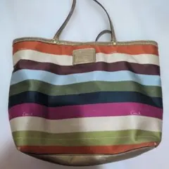 Coach ストライプ トートバッグ