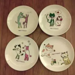 MANHATTAN'S 猫のイラスト皿4枚セットのサムネイル