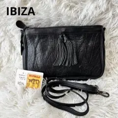 IBIZA 本革 レザー ショルダーバッグ 2way クラッチ ブラック