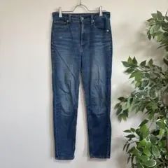 GUジーユー　ハイウエストアンクルジーンズ　デニム　ブルー　M 普段着　シンプル