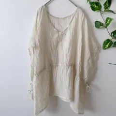 【クラシカルエルフ】半袖ドルマンブラウス ナチュラル ふんわり Ｖネック Sのサムネイル