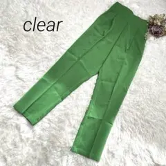 美品 clear クリア テーパードパンツ タック入り ウエストゴム【S】