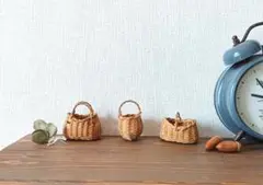 ミニチュアかご　- - コーヒー染め - -