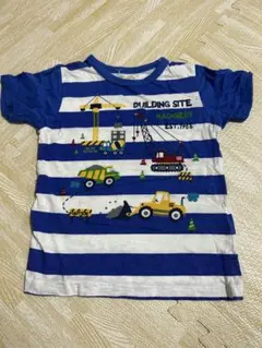 重機柄 ボーダー Tシャツ 110cm マザウェイズのサムネイル