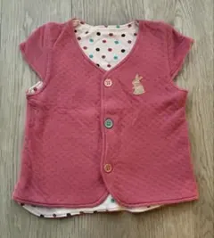 ウサギ刺繍付きベビーベスト90cm