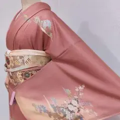 ❰6239❱ フルセット　訪問着　袋帯　帯締め　帯揚げ　正絹　着物