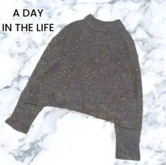 【A DAY IN THE LIFE】パープルグレーハイネック ネップ ニット