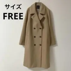 【ROSSO 】ベージュ ダブルブレスト チェスターコートウールFREE