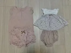 ベビー服セット ピンク系 セットアップ2点