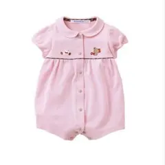 【美品】定価1万3200円familiar ファミリア ピンクロンパース 80