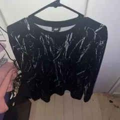 H&M メンズ マーブル柄 長袖カットソーのサムネイル
