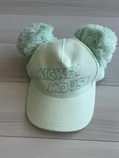 ポンポン付きキャップ ミントグリーン　ディズニー