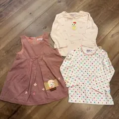 ミキハウス　90cm セット　ジャンバースカート　ロンT 長袖　うさこ