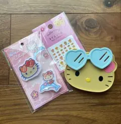 ハローキティ ヘアクリップ & ネイルシール 3点セット
