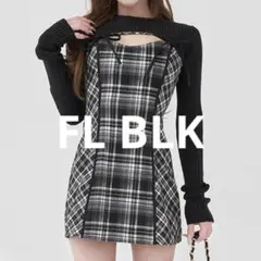 Darich ニットボレロダブルチェックミニワンピース