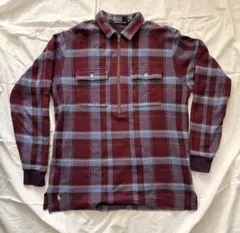 ポロラルフローレン ネルシャツ ハーフジップ プルオーバー チェック　ジッパ