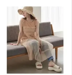 新品 レディース Kastaneシアーシャーリングワンピース キャミワンピース