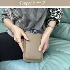 本革！スマホポーチ お財布ショルダーバッグ ポシェット
