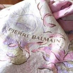 【美品】ヴィンテージ ピエールバルマン シルクスカーフ 地模様 高級ジャガード織