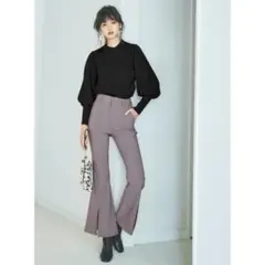 GRL センター切り替えスリットフレアパンツ k8385u グレージュ　M